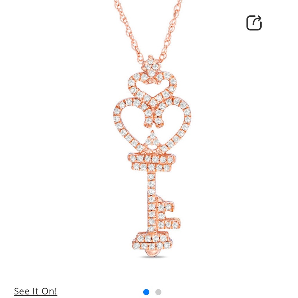 Zales Gold Key Pendant Necklace - Picture 2 of 7